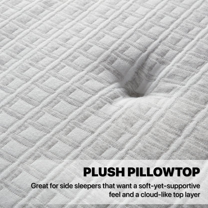 Close-up view of the fabric on the Beautyrest Silver BRS900-C Plush Pillow Top mattress