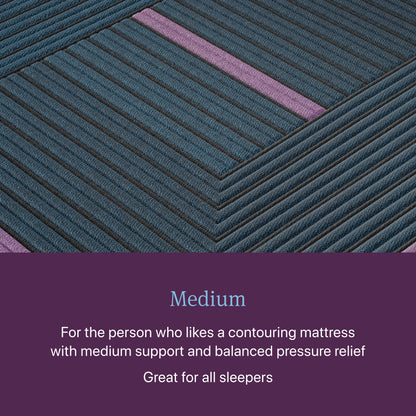 Closeup image of the Medium World Class Quilted Hybrid mattress
